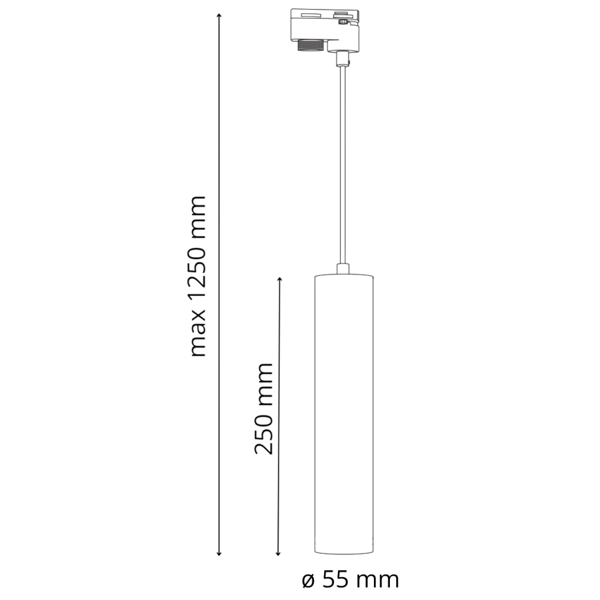 Ljuskrona på rem för skensystem MARIBEL 3xGU10/10W/230V + 1 m skena system vit