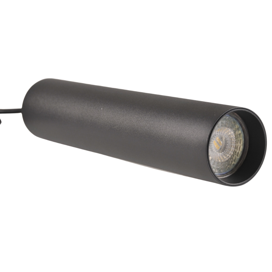Ljuskrona på rem för skensystem MARIBEL 3xGU10/10W/230V + 1 m skena system svart