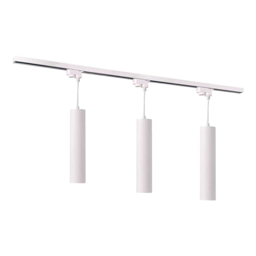 Ljuskrona på rem för skensystem MARIBEL 3xGU10/10W/230V + 1 m skena system vit