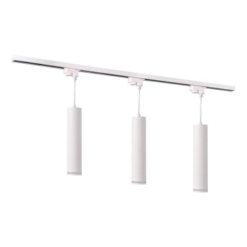 Ljuskrona på rem för skensystem PARIS 3xGU10/10W/230V + 1 m skena system vit