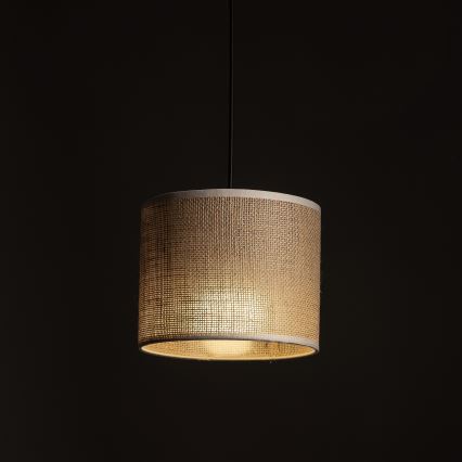 Ljuskrona med textilsladd för 1-fas skensystem TRACER 1xE27/15W/230V diameter 20 cm svart/brun