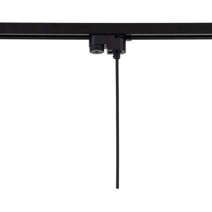 Ljuskrona med textilsladd för 1-fas skensystem TRACER 1xE27/15W/230V diameter 20 cm svart/brun