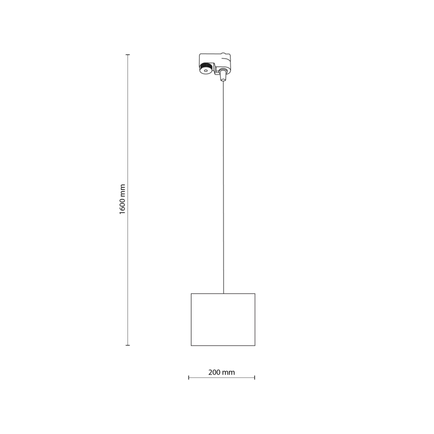 Ljuskrona med textilsladd för 1-fas skensystem TRACER 1xE27/15W/230V diameter 20 cm svart/brun