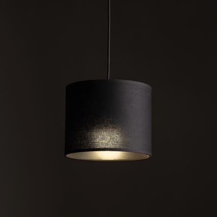 Ljuskrona med textilsladd för 1-fas skensystem TRACER 1xE27/15W/230V diameter 20 cm svart