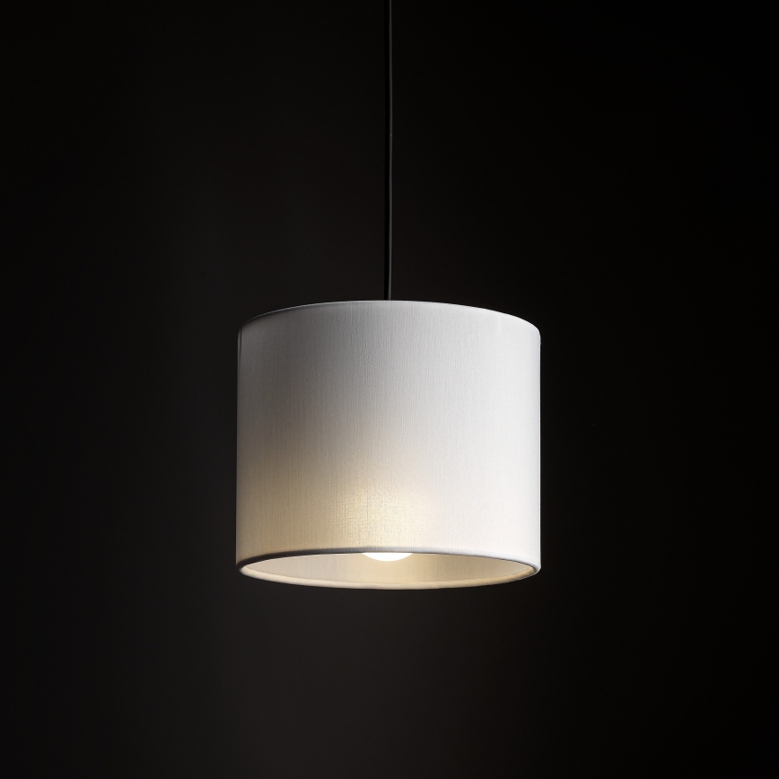 Ljuskrona med textilsladd för 1-fas skensystem TRACER 1xE27/15W/230V diameter 20 cm svart/vit