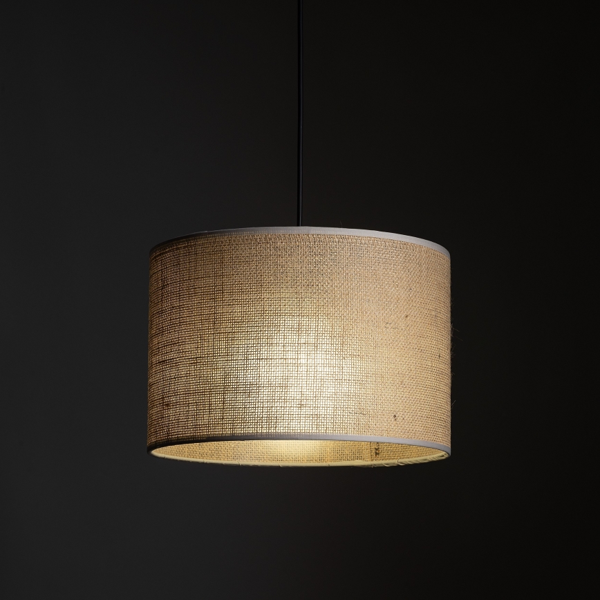 Ljuskrona med textilsladd för 1-fas skensystem TRACER 1xE27/15W/230V diameter 30 cm svart/brun