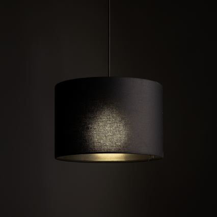 Ljuskrona med textilsladd för 1-fas skensystem TRACER 1xE27/15W/230V diameter 30 cm svart