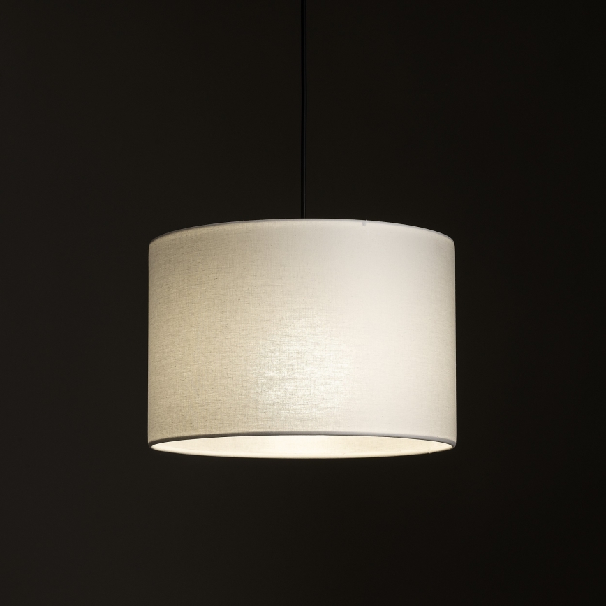 Ljuskrona med textilsladd för 1-fas skensystem TRACER 1xE27/15W/230V diameter 30 cm svart/vit
