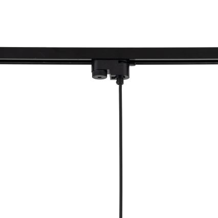 Ljuskrona med textilsladd för 1-fas skensystem TRACER 1xE27/15W/230V diameter 38 cm svart/brun
