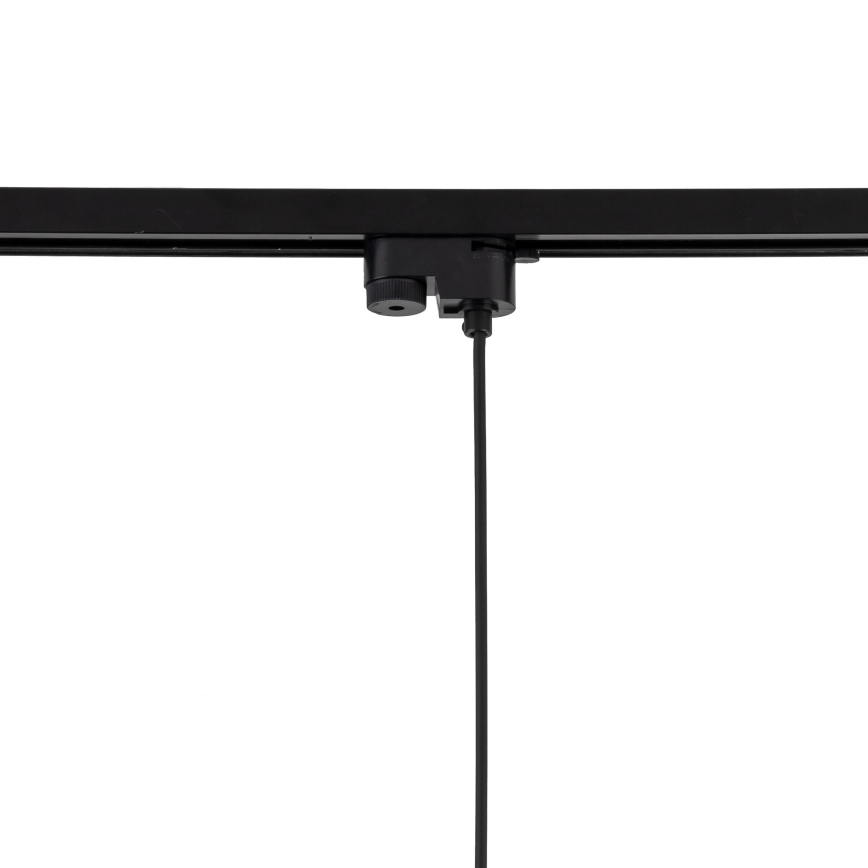 Ljuskrona med textilsladd för 1-fas skensystem TRACER 1xE27/15W/230V diameter 38 cm svart/brun