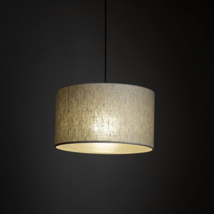 Ljuskrona med textilsladd för 1-fas skensystem TRACER 1xE27/15W/230V diameter 38 cm svart/grå