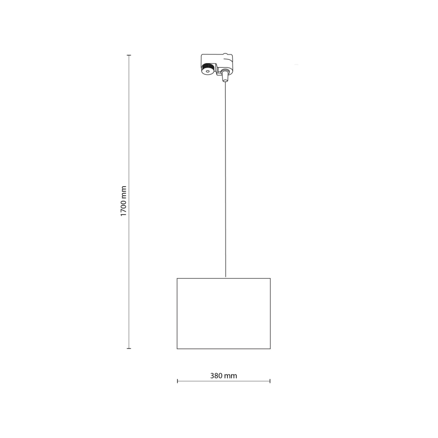 Ljuskrona med textilsladd för 1-fas skensystem TRACER 1xE27/15W/230V diameter 38 cm svart/grå
