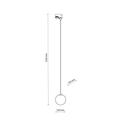 Ljuskrona med textilsladd för 1-fas skensystem TRACER 1xG9/8W/230V svart/rökig brun