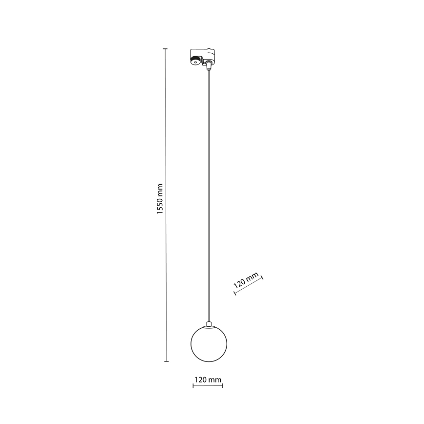 Ljuskrona med textilsladd för 1-fas skensystem TRACER 1xG9/8W/230V svart/rökig brun