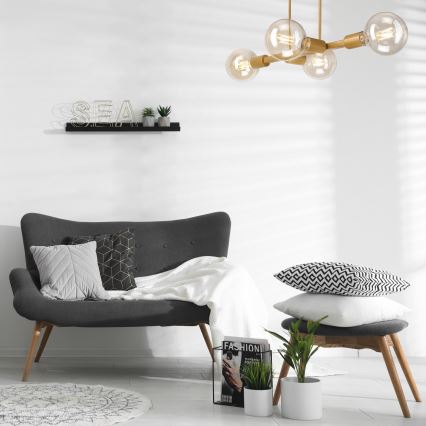 Ljuskrona på stång ASTRID 4xE27/60W/230V guld