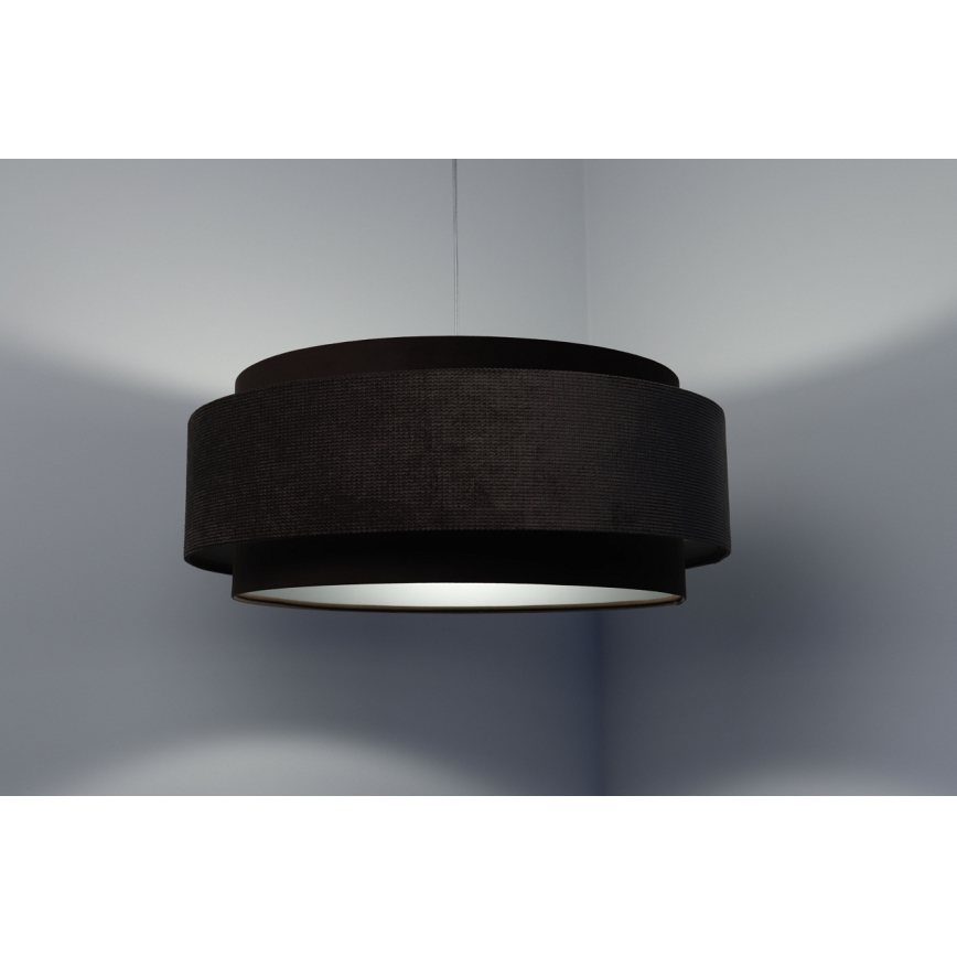 Ljuskrona på vajer DOBLO 1xE27/60W/230V diameter 60 cm brun/silver