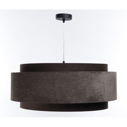 Ljuskrona på vajer DOBLO 1xE27/60W/230V diameter 60 cm brun/silver