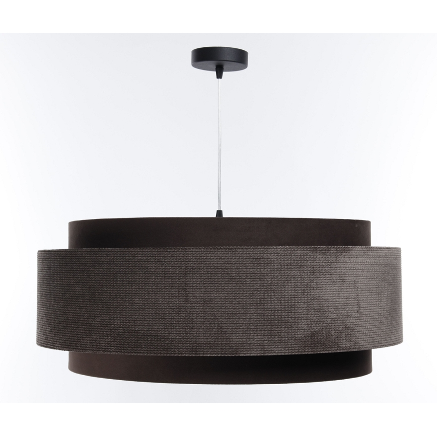 Ljuskrona på vajer DOBLO 1xE27/60W/230V diameter 60 cm brun/silver