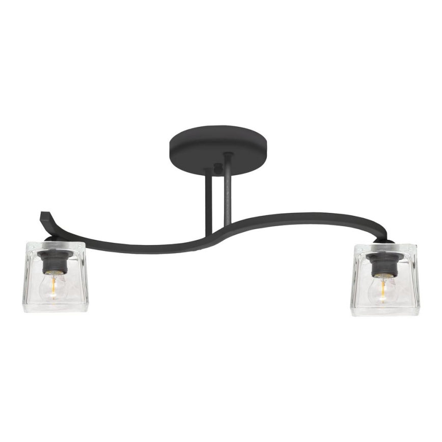 Ljuskrona SANTOS 2xE27/15W/230V svart/transparent