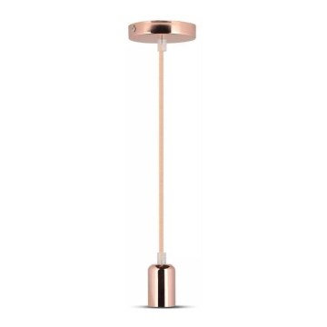 Ljusskrona med upphängningsrem  1xE27/60W/230V Roséguld