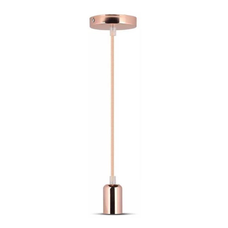 Ljusskrona med upphängningsrem  1xE27/60W/230V Roséguld