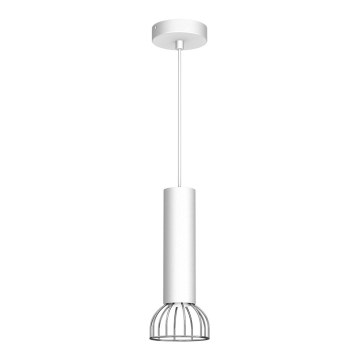 Ljusskrona med upphängningsrem  DANTE 1xGU10/25W/230V vit /blank krom 