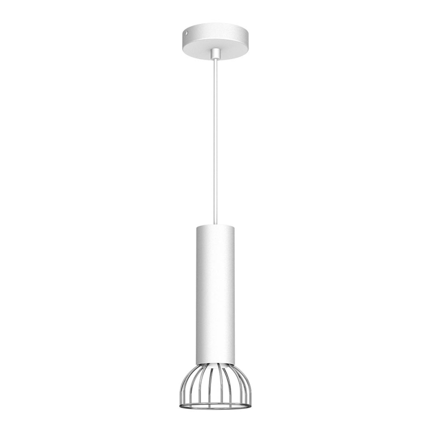 Ljusskrona med upphängningsrem  DANTE 1xGU10/25W/230V vit /blank krom 