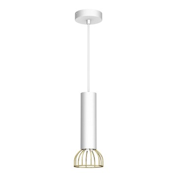 Ljusskrona med upphängningsrem  DANTE 1xGU10/25W/230V vit /gyllene