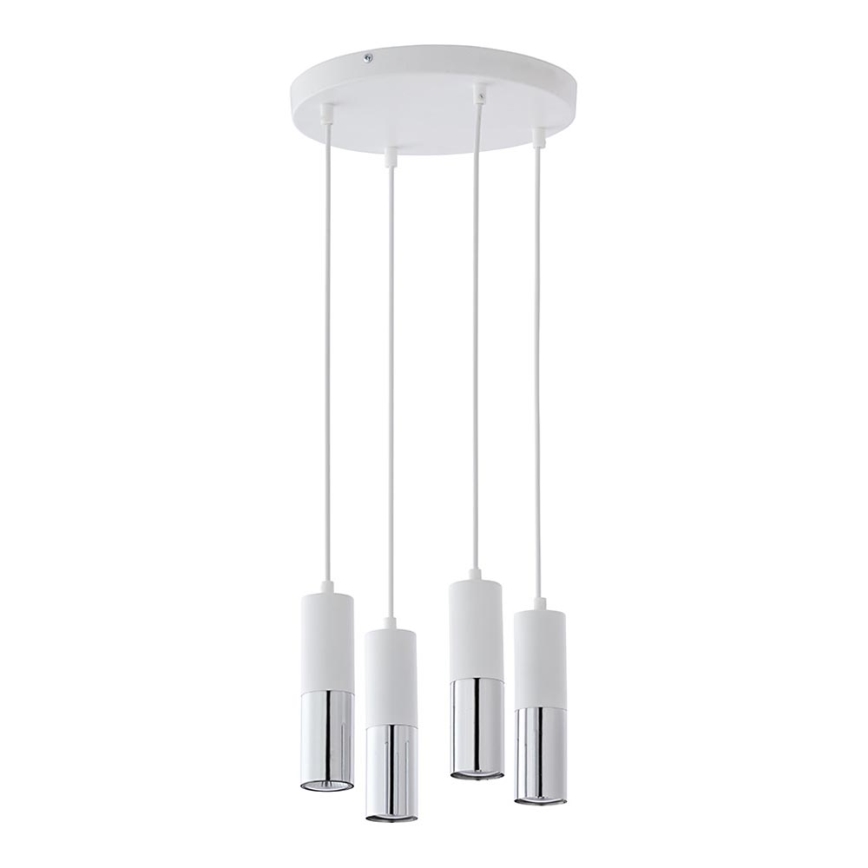 Ljusskrona med upphängningsrem  ELIT 4xGU10/10W/230V vit 