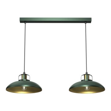 Ljusskrona med upphängningsrem  FELIX 2xE27/60W/230V grön