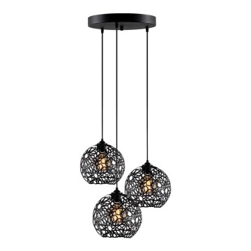 Ljusskrona med upphängningsrem  FELLINI 3xE27/100W/230V