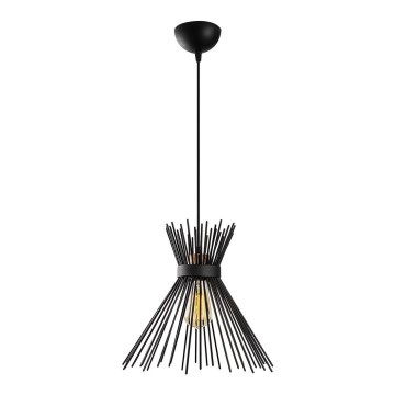 Ljusskrona med upphängningsrem  KIRPI 1xE27/40W/230V svart 