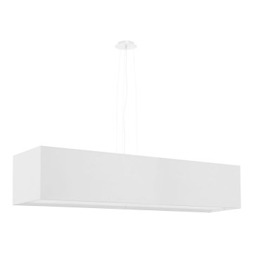 Ljusskrona med upphängningsrem  SANTA 5xE27/60W/230V 120 cm vit
