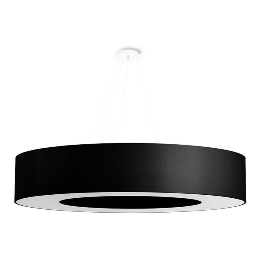 Ljusskrona med upphängningsrem  SATURNO 8xE27/60W/230V diameter  90 cm svart 