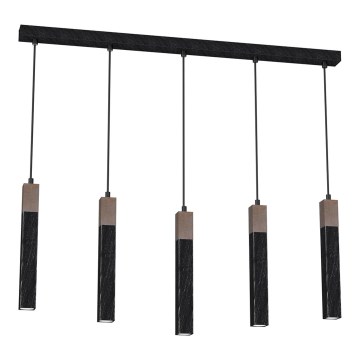 Ljusskrona med upphängningsrem  SOLO 5xGU10/MR11/40W/230V svart 