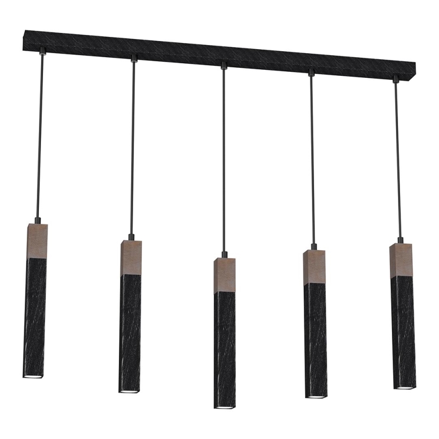 Ljusskrona med upphängningsrem  SOLO 5xGU10/MR11/40W/230V svart 