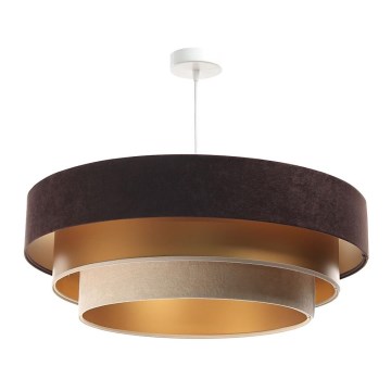 Ljusskrona med upphängningsrem  TRINITI 1xE27/60W/230V brun /gyllene /beige