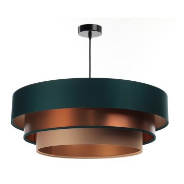 Ljusskrona med upphängningsrem  TRINITI 1xE27/60W/230V grön/koppar