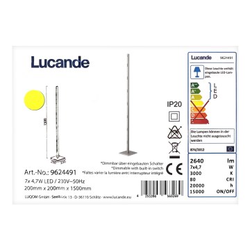 Lucande - LED Dimbar golvlampa MARGEAU 7xLED/4,7W/230V