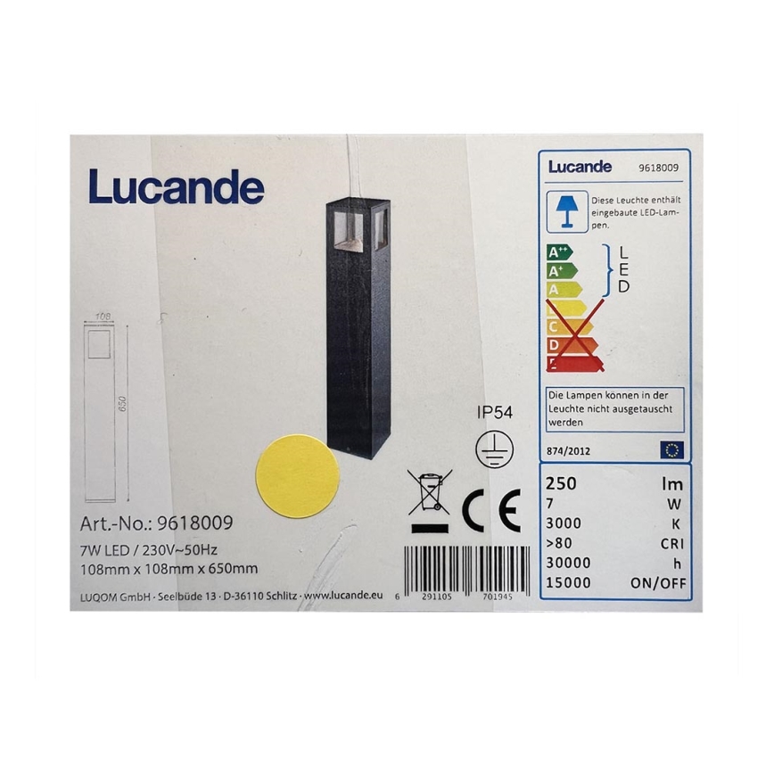 Lucande - LED-lampa för utomhusbruk NICOLA LED/7W/230V IP54