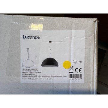 Lucande - Ljuskrona med textilsladd MALEO 1xE27/60W/230V