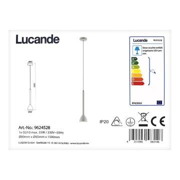 Lucande - Ljuskrona med textilsladd NORDWIN 1xGU10/35W/230V