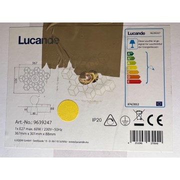 Lucande - Vägglampa ALEXARU 1xE27/60W/230V