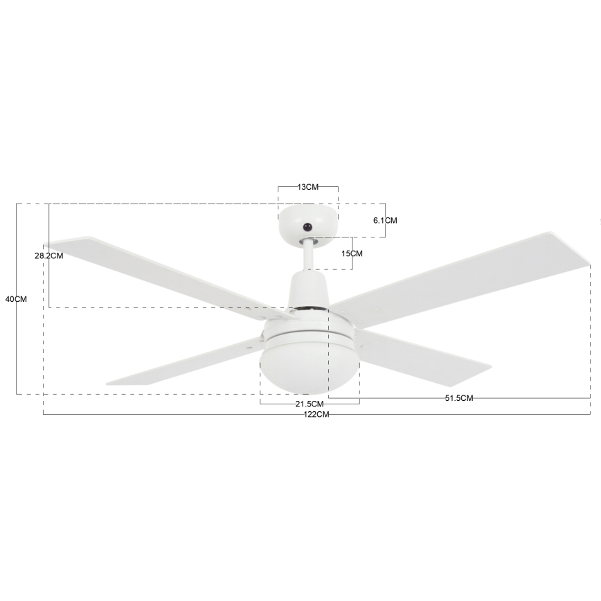 Lucci Air 210339 - Takfläkt AIRFUSION QUEST 1xE27/60W/230V vit/trä + fjärrkontroll