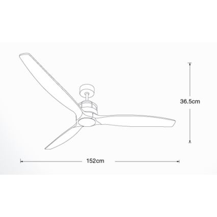 Lucci air 210508 - Takfläkt AIRFUSION AKMANI paulownia/svart + fjärrkontroll
