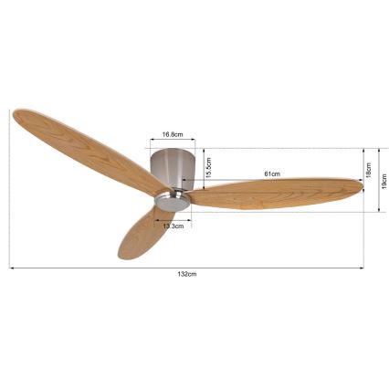 Lucci air 210519 - Takfläkt AIRFUSION RADAR skinande krom/trä + fjärrkontroll