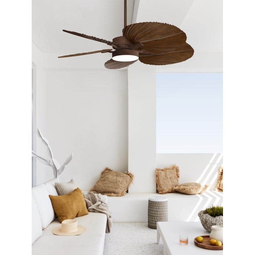 Lucci Air 210655 - LED takfläkt BALI 1xGX53/18W/230V brun + fjärrkontroll