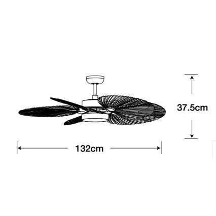 Lucci Air 210655 - LED takfläkt BALI 1xGX53/18W/230V brun + fjärrkontroll