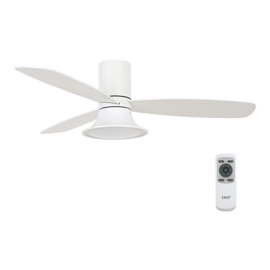 Lucci Air 210661 - LED Dimbar takfläkt FLUSSO 1xGX53/18W/230V trä/vit + fjärrkontroll