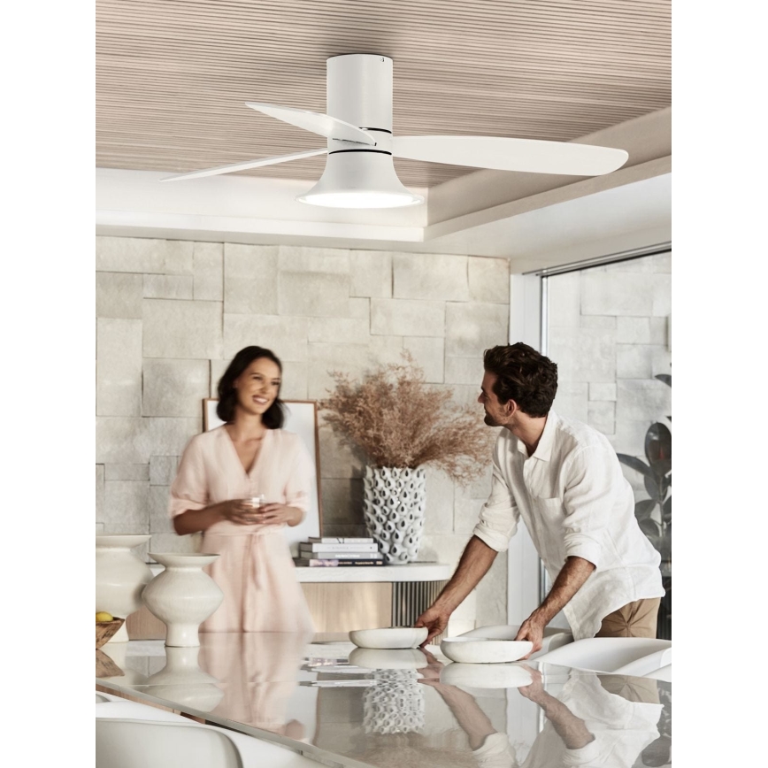 Lucci Air 210661 - LED Dimbar takfläkt FLUSSO 1xGX53/18W/230V trä/vit + fjärrkontroll